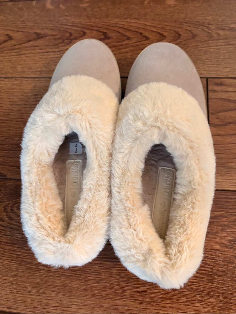 Timberland Women's Cream Faux-Fur Slip-On Slippers